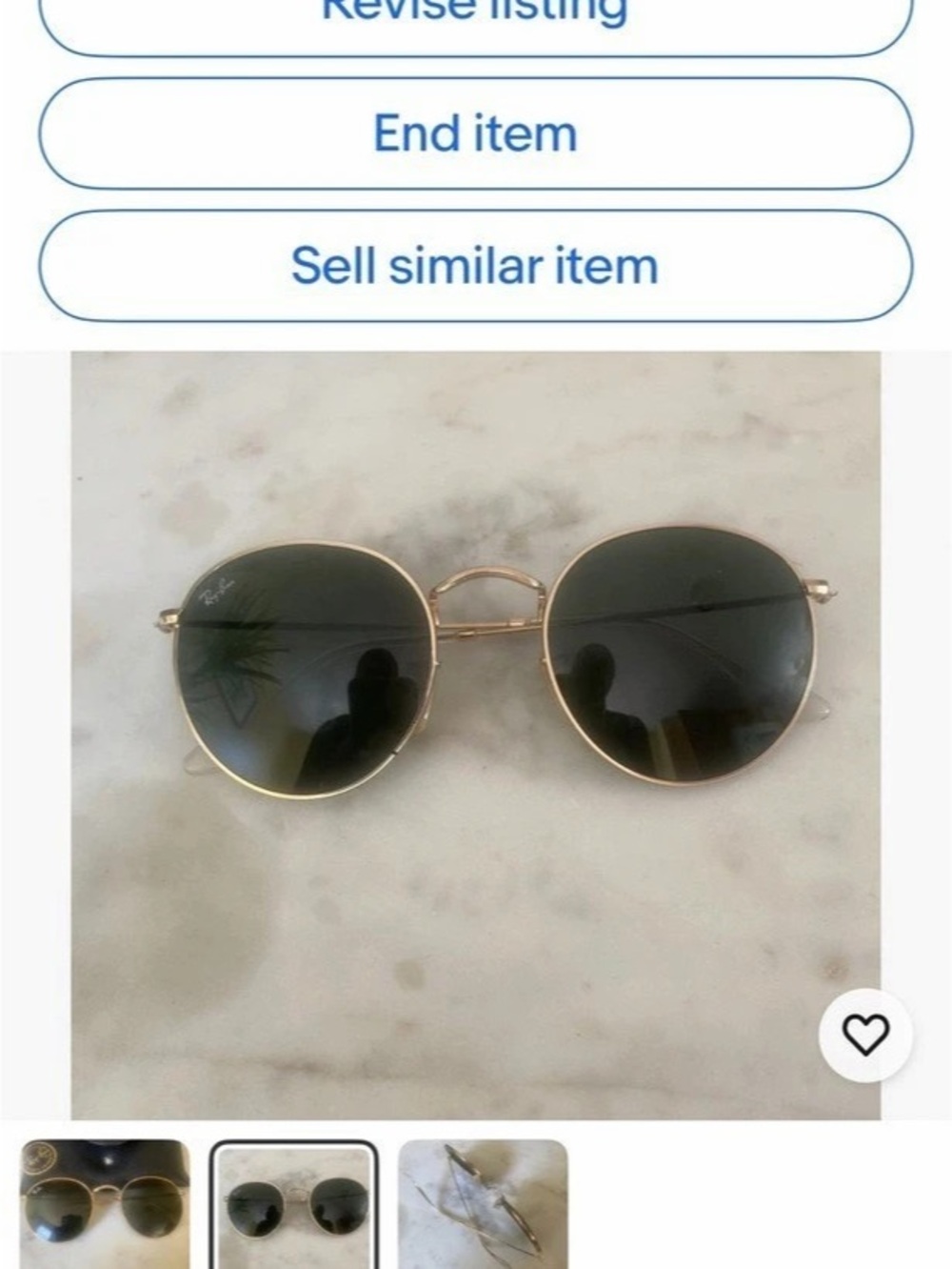 Ray-Ban Round Metal Sunglasses Black & Gold